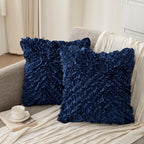 3D Ruffle Farmhouse Throw Pillow Covers Set of 2 – Handcrafted Cushion Pillowcase with Zipper, Soft Polyester, Multiple Colors & Sizes for Sofa Bed Couch Home Decor