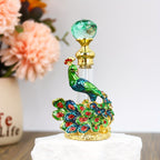 Peacock Perfume Bottle Refillable Vintage Cubic 0.14oz | Portable Decorative Essential Oil Dispenser Bottle for Travel, Holiday, Vanity Decor, Gift for Girls, Empty Bottle Only