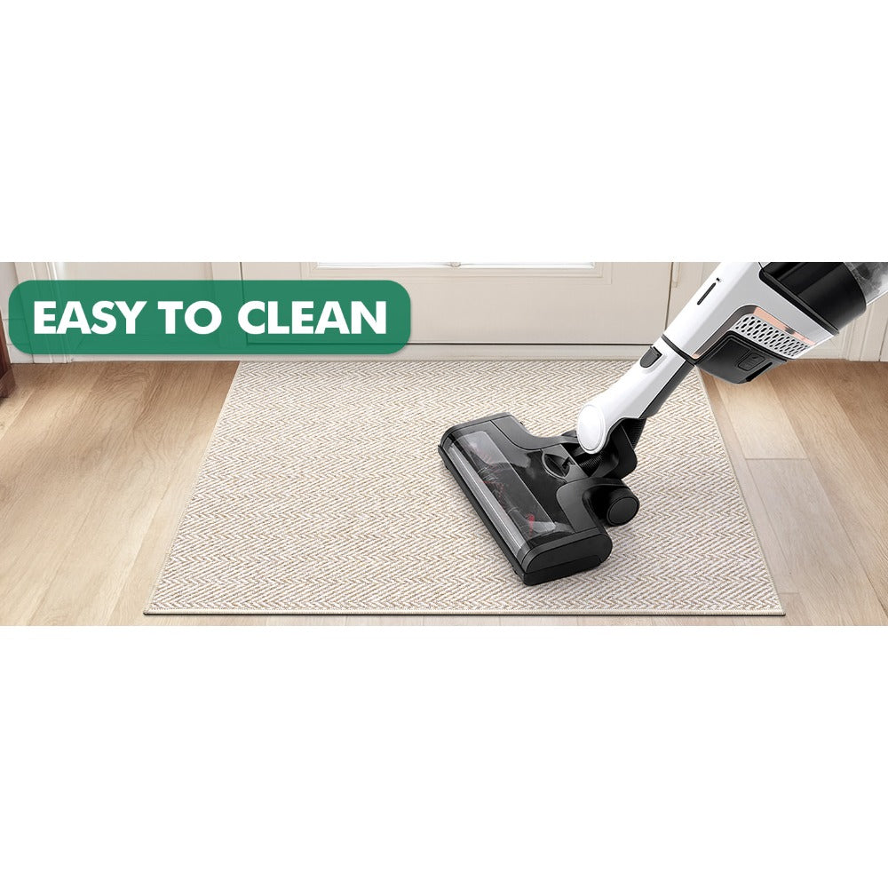 Non-Slip Doormat Low Profile Indoor Outdoor Entry Mat Dirt Trapper – Front Door, Entryway, Patio, Porch & Garage Rug, 4 Sizes, Beige & Grey