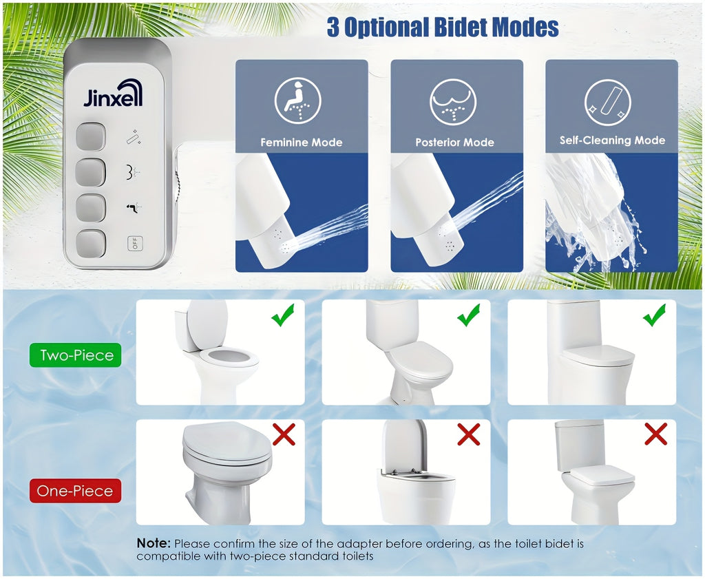 Bidet Attachment for Toilet Ultra-Slim Non-Electric Cold Water Sprayer Retractable Self-Cleaning Nozzle Adjustable Water Pressure Easy Install Fits Most Toilets