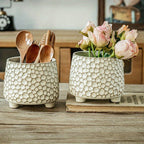 Pine Cone Ceramic Kitchen Tool Holder – Three-Legged Utensil Crock & Decorative Storage Jar for Countertop, Desk & Home Organizer | Personalized Ornament Jar