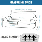 Grid Pattern Elastic Sofa Cover – Anti-Slip Full Coverage Stretchable Sofa Protector Machine Washable Classic Design for Living Room Bedroom Office