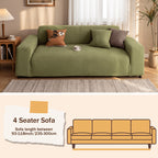 Chenille Sofa Cover Textured Stripe Elastic Full Cover Non-Slip Washable Scratch-Resistant Couch Slipcover for 1 2 3 4 Seater Living Room Office Green Gray Coffee Beige