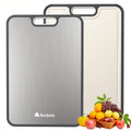 Titanium Cutting Board Double-Sided Food-Grade 17x11.5 Inch - Pure Titanium & Wheat Straw PP Large Kitchen Chopping Board, Easy to Clean, Durable & Eco-Friendly