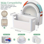 Stackable Plastic Plate Organizer Rack with Lids for 6-9.5 Inch Plates Space-Saving Kitchen Storage for RV Camping Outdoor Use