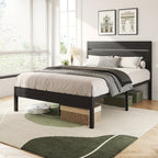 Metal Platform Bed Frame with Headboard & Footboard | 12.2" Under-Bed Storage, 800 lbs Capacity, Noise-Free, No Box Spring Needed – Queen & Full, Rustic Grey