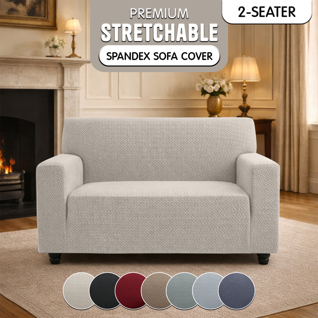 Luxury Spandex Sofa Cover Anti-Slip – Wrinkle-Free Elastic Couch Slipcover, Pet & Scratch-Proof, Machine Washable, All-Season, 7 Colors, 1/2/3 Seater, Living Room Home Decor