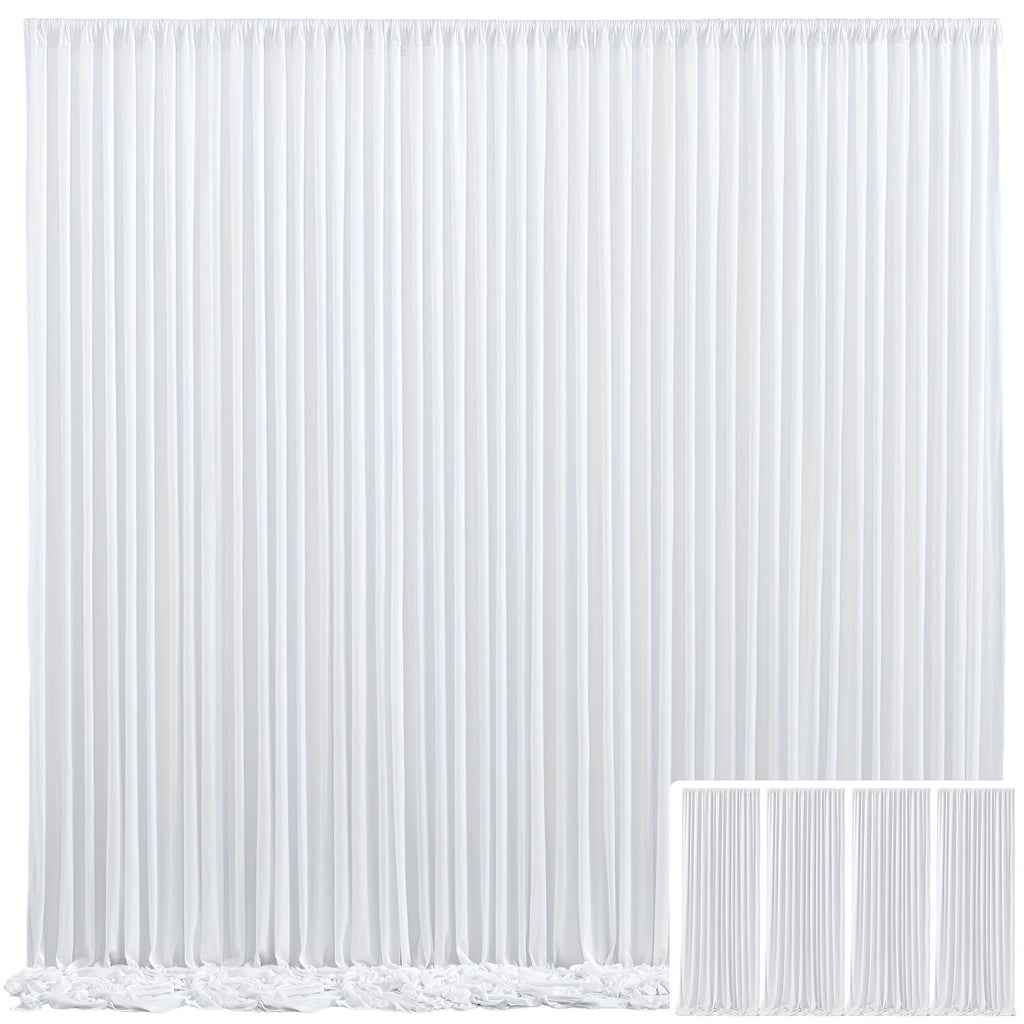 Photo Backdrop 4-Pack Taffeta Draping Background Cloth 5×10 Ft – Opaque Reusable Rod Pocket Panel for Weddings, Birthdays, Baby Showers & Photo Studios | 16 Colors