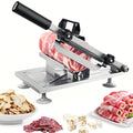 Manual Meat Slicer Stainless Steel 430 Grade Blade with Adjustable Thickness for Frozen Meat, Vegetables & Fruits – Durable Sharp Easy-Clean Food Slicer for Home Kitchen Use