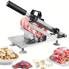 Manual Meat Slicer Stainless Steel 430 Grade Blade with Adjustable Thickness for Frozen Meat, Vegetables & Fruits – Durable Sharp Easy-Clean Food Slicer for Home Kitchen Use
