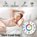 Color Learning Wall Clock for Kids – 8, 10 & 12 Inch Silent Quartz Movement, Teach How to Tell Time, Educational Teaching Clock for Bedroom, Classroom & School, AA Battery, Holiday Gift