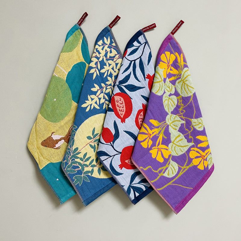 Cotton Floral Towels 2-Pack 14x16 Inch – Soft Absorbent Face & Hand Towels for Home, Hotel, Spa, Salon & Bathroom