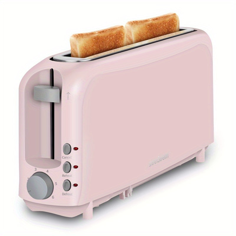 Ultra-Slim 2-Slice Toaster 750W, Wide Slot for Bread Bagels & Waffles, 6 Browning Levels, Cancel Reheat & Defrost, Auto Pop-Up, Removable Crumb Tray – 5 Colors