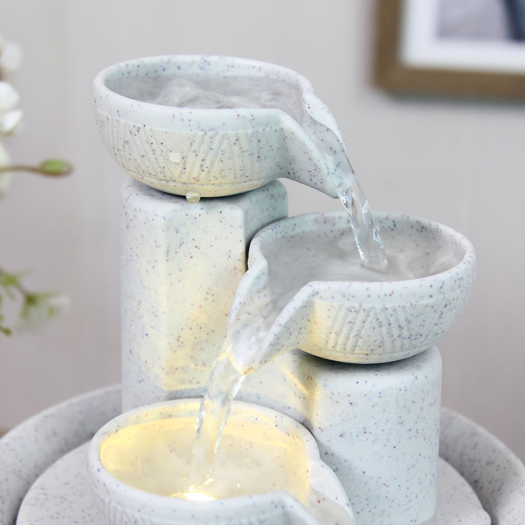 Desktop Water Fountain USB Powered Waterfall Humidifier – Relaxing Indoor Tabletop Decor for Office Home, Creative Gift for Christmas Valentine Halloween