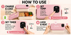 Heated Lunch Box Rechargeable with Timer - Self-Warming Portable Bento Box 80°C Keep Warm for Women & Men, Insulated Meal Prep Container with Lid, Electric Lunch Box for Work & Office