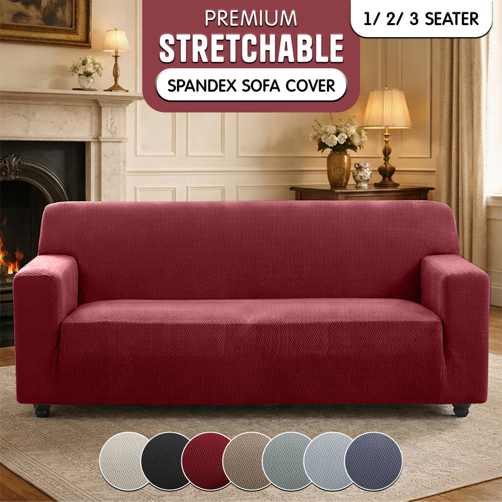 Luxury Spandex Sofa Cover Anti-Slip – Wrinkle-Free Elastic Couch Slipcover, Pet & Scratch-Proof, Machine Washable, All-Season, 7 Colors, 1/2/3 Seater, Living Room Home Decor