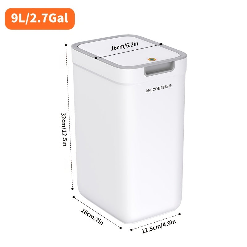 Wall-Mounted Odor-Sealing Trash Can with Lid – Space-Saving Rectangular Plastic Waste Bin, No Power Needed, Minimalist Design for Bathroom, Bedroom, Office & Dorm, Easy to Clean