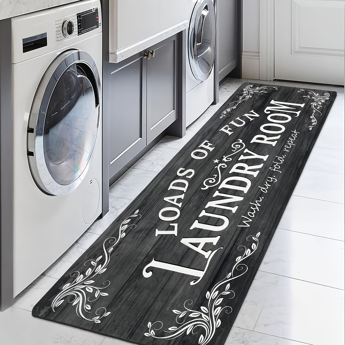 Laundry Room Rug Non-Slip Runner Washable Easy Clean Mat – Floor Protection for Washer Dryer Front, Laundry Area & Home | Multiple Sizes & Colors
