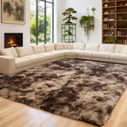 Shaggy Area Rug Extra Large Ultra Soft Fluffy Plush for Living Room & Bedroom – Non-Slip Machine Washable Carpet 9x12 & 10x14ft, Tie-Dye & Solid Colors