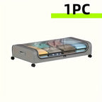 Rolling Under Bed Storage with Wheels - Metal Drawer Organizer for Clothes, Blankets, Shoes & Bedding, 1pc or 2pcs, Gray & Black, Wheeled Storage Box