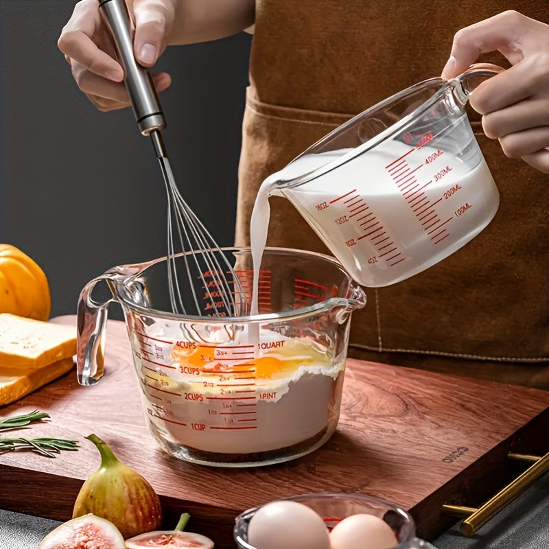 Glass Measuring Cup | Microwave Safe, High Temp Resistant with Scale & Handle