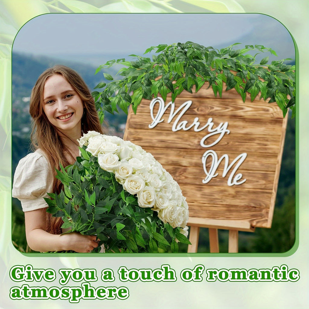 Artificial Bougainvillea Vine Green Leaves 12pcs Faux Italian Ivy for Hanging Wreaths Wedding Arches Bouquet Fillers Table Centerpieces Spring Home Seasonal Decor