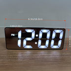 Contemporary LED Desk Clock with Temperature Display, Brightness Adjustment, Night Mode & Snooze – 12/24 Hour Digital Alarm Clock for Bedroom, Office & Nightstand