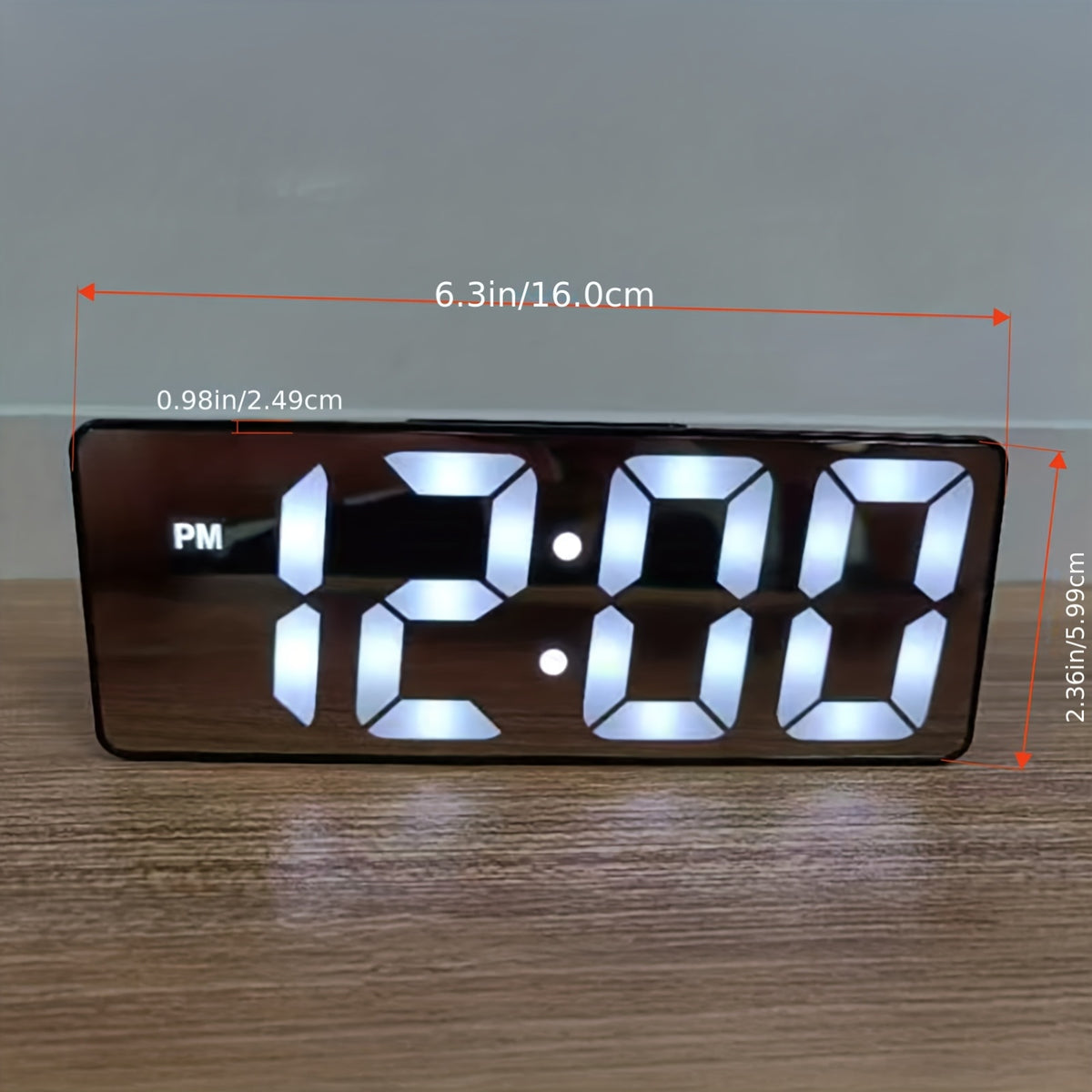 Contemporary LED Desk Clock with Temperature Display, Brightness Adjustment, Night Mode & Snooze – 12/24 Hour Digital Alarm Clock for Bedroom, Office & Nightstand
