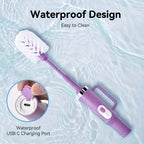 Electric Cup Scrubber 2-Speed IPX6 Waterproof – Type-C Rechargeable Bottle Brush Cleaner for 40oz Mugs, Tumblers & Water Bottles, Long Straw Brush & Wall Mount Storage, Kitchen Cleaning Tool