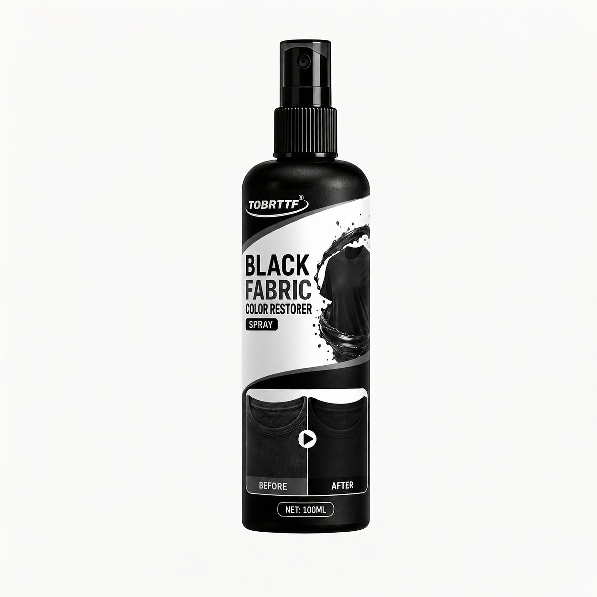 Black Fabric Color Correction Spray 3.38oz – Permanent Fade Repair Dye for Clothes, Jeans, Leather & Apparel