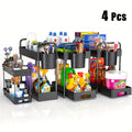 Under Sink Organizer 4-Piece Adjustable Multi-Layer Storage Rack – Metal & Plastic Cabinet Shelf with Hanging Cups & Hooks for Kitchen Bathroom Spice Rack Space-Saving