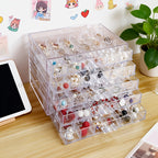 Acrylic Jewelry Storage Box 72/120 Slots Layered Organizer – Large Capacity Display Case for Earrings, Necklaces, Bracelets, Rings & Watches – Clear Stackable Jewelry Organizer Box for Women