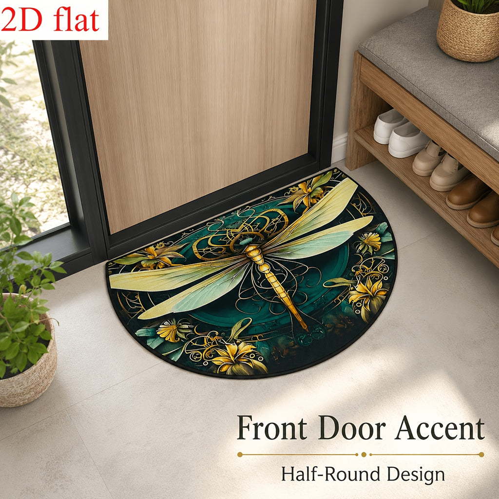 Retro Dragonfly Print Flat Washable Door Mat – Indoor & Outdoor Floor Rug for Entrance, Bathroom, Living Room & Laundry | 19”x31” (50×80cm)