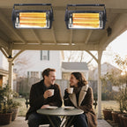 Ceiling Mounted Electric Heater 1500W – Garage, Shop & Patio Infrared Quartz Heater | 120V, 90° Adjustable Tilt, Dual Heating Elements, Overheat Protection | 1 or 2 Pack