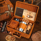 Portable Hand Grinder Coffee Set for Travel Office Outdoor | Manual Coffee Grinder Gift Set with Stainless Steel Burr