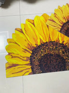 Sunflower Floral Non-Slip Bathroom Mat – Super Absorbent, Quick-Drying, Rubber-Backed Shower Mat for Tub, Bath & Entryway (Small or XL)
