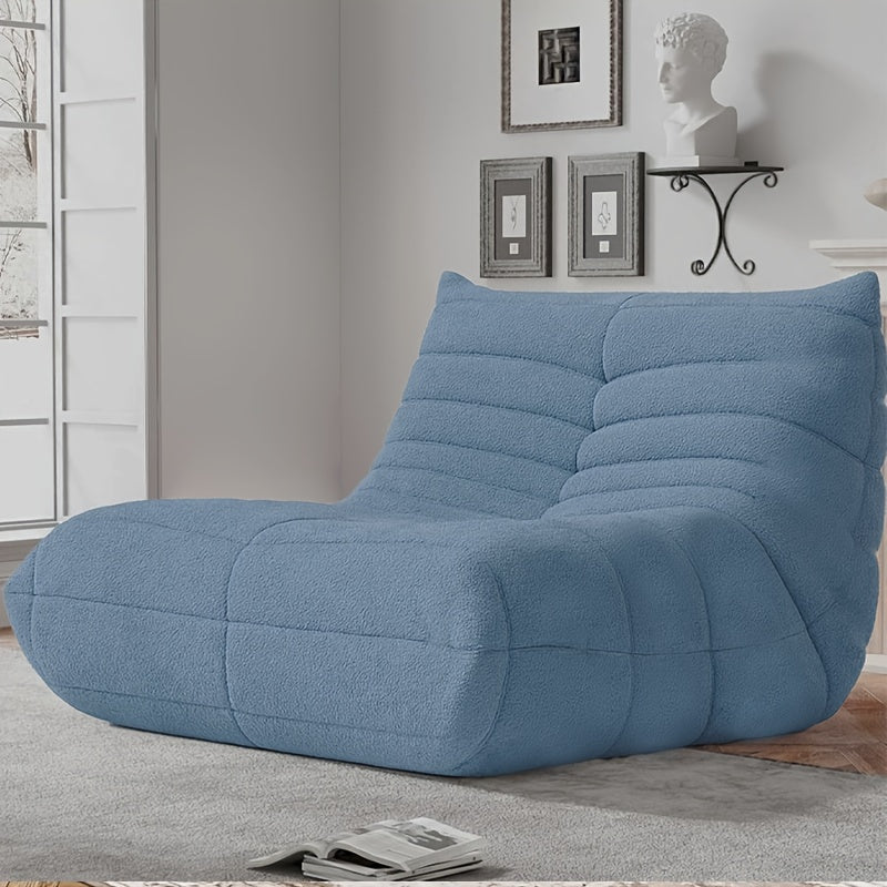 Caterpillar Floor Bean Bag Sofa – Teddy Velvet High-Density Foam Ergonomic Lounge Sofa, 1-2-3 Person, for Living Room Bedroom Game Room, Multiple Colors