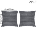 Corduroy Throw Pillow Set of 2 with Inserts 18x18 Ultra-Soft Double-Sided Cushions Washable Cover for Couch Bed Sofa Living Room Home Decor 7 Colors