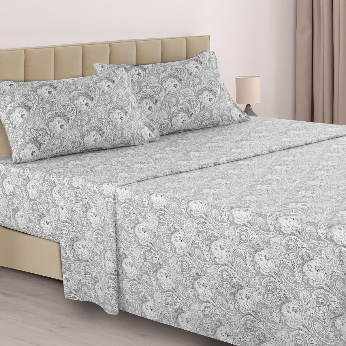 Paisley Bed Sheet Sets Queen King Twin Full Cal King – Soft Brushed Microfiber Deep Pocket Fitted Sheet & Pillowcases, Wrinkle Free
