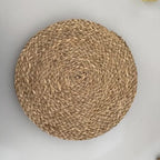 6pcs Natural Rattan Round Placemats 11.8in Heat Resistant Non-Slip Bohemian Wicker Table Mats for Dining Wedding Christmas Thanksgiving