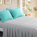 Bed in a Bag Queen 7 Piece Fluffy Comforter Set – Ultra-Soft Microfiber Bedding with Comforter, Fitted Sheet, Flat Sheet & 4 Pillowcases, Hypoallergenic Breathable All Season Bedding Gift for Her