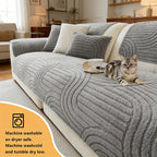 Bohemian Plush Sofa Cushion Cover Christmas Decorative Non-Slip Machine Washable Pet-Friendly All-Season Pillow Cover for Living Room Bedroom Office Home Decor