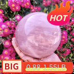 Rose Quartz Crystal Ball – Natural Pink Quartz Sphere Polished for Tabletop Display, Collector Mineral Specimen, Healing Crystal Home Decor Gift for Valentine's Day, Christmas & Easter