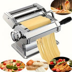 2-in-1 Pasta Maker Machine with Roller & Cutter - 8 Adjustable Thickness Settings, Makes Spaghetti, Fettuccine, Lasagna & Dumpling Wrappers