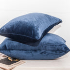 2 Pack Velvet Pillowcases Super Soft Fuzzy Flannel Bed Pillow Cases with Zipper Closure – Luxury Cozy Bedding Pillowcase Set Queen Size, Pink & Navy Blue