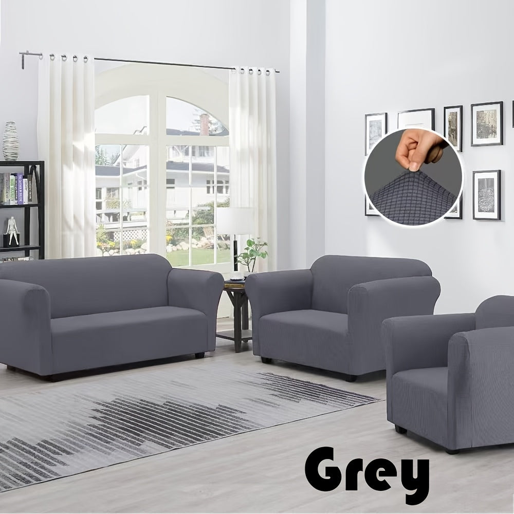 Stretch Sofa Cover Set 2 or 3 Piece Form Fit Wrinkle Free Couch Slipcover for Sofa Loveseat Armchair Polyester Spandex Furniture Protector