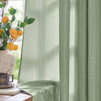 100% Blackout Curtains - 4 Panel Set, Boho Rustic Textured Grommet Drapes for Living Room & Bedroom, Privacy & Room Darkening, 4 Colors
