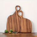 Acacia Wood Cutting Board Set of 2 Extra Thick Reversible Wooden Chopping Boards with Handle - Large Kitchen Board for Meat, Bread & Cheese, Charcuterie Serving Board Gift Set