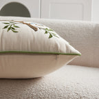 3D Embroidered Floral Bird Pillowcase – Colorful Spring Summer Decorative Cushion Cover for Sofa, Bedroom & Living Room, 2 Size Options, 1pc