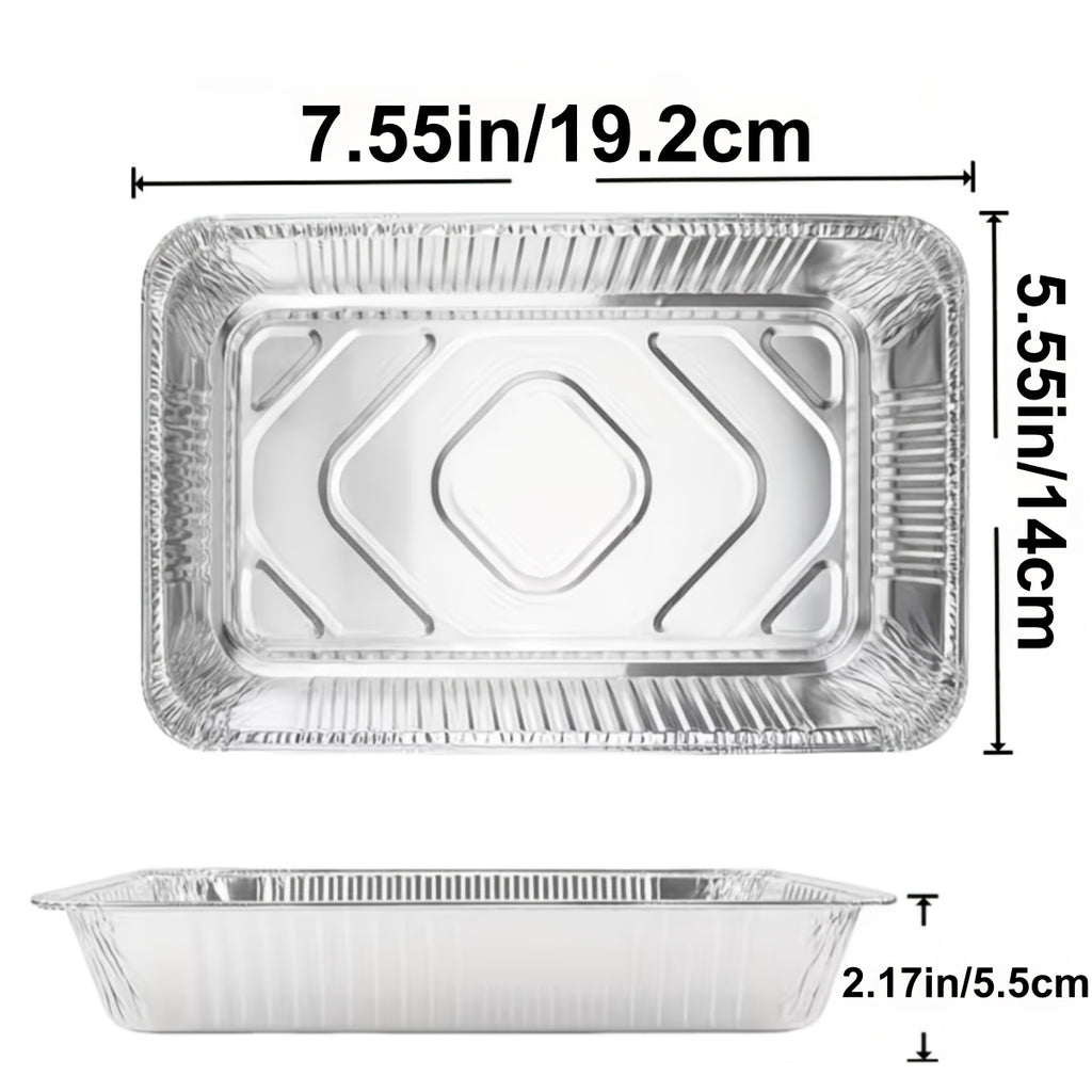 Disposable Aluminum Foil Pans 30 Pack with Lids – Square Tin Foil Meal Prep Containers for Oven, BBQ & Baking | Thick Heavy-Duty Takeaway Boxes